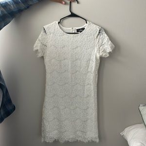 White lace mini dress